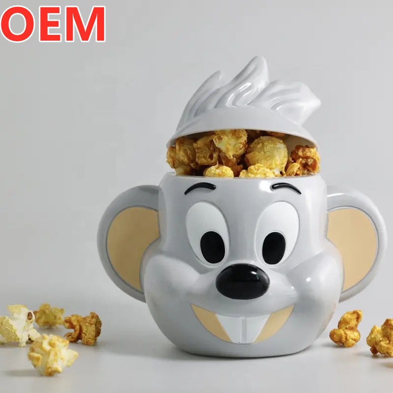Bouteille de popcorn créative de dessin animé sur mesure Container de bouteille de popcorn en plastique 3D