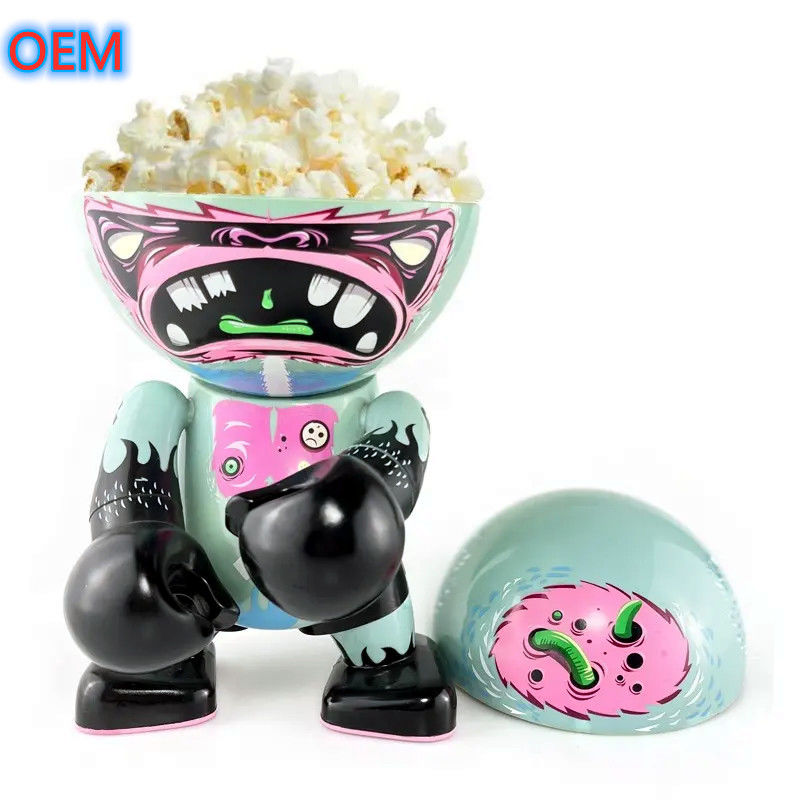 Cuvette de popcorn de dessin animé personnalisée, conception OEM Cuvette de popcorn en plastique de haute qualité