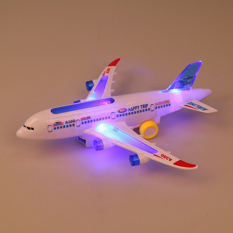 Assemblage de bricolage Airbus Avion pilote automatique Flash Son Musical Lumière Jouets Avion électrique Jouet pour enfants Enfants
