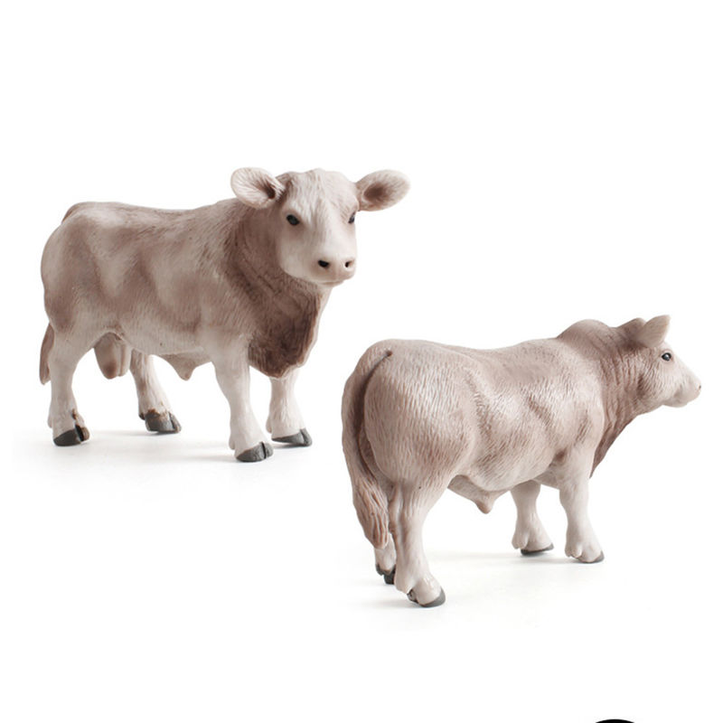 Jouets amusants de ferme de zoo personnalisés Modèle de vache Figure d'action Simulée Figure d'animal Modèles en plastique