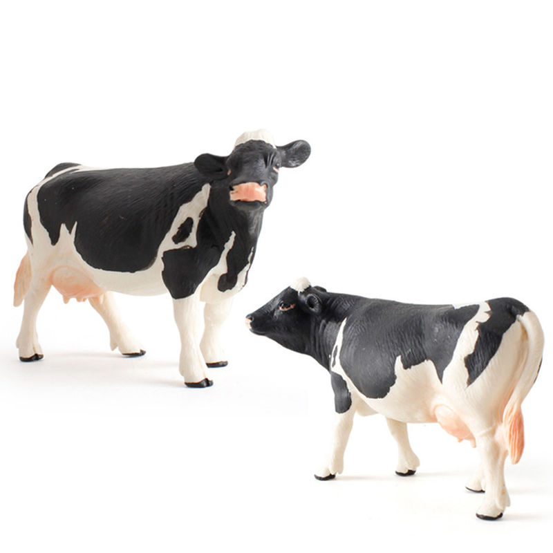 Jouets amusants de ferme de zoo personnalisés Modèle de vache Figure d'action Simulée Figure d'animal Modèles en plastique