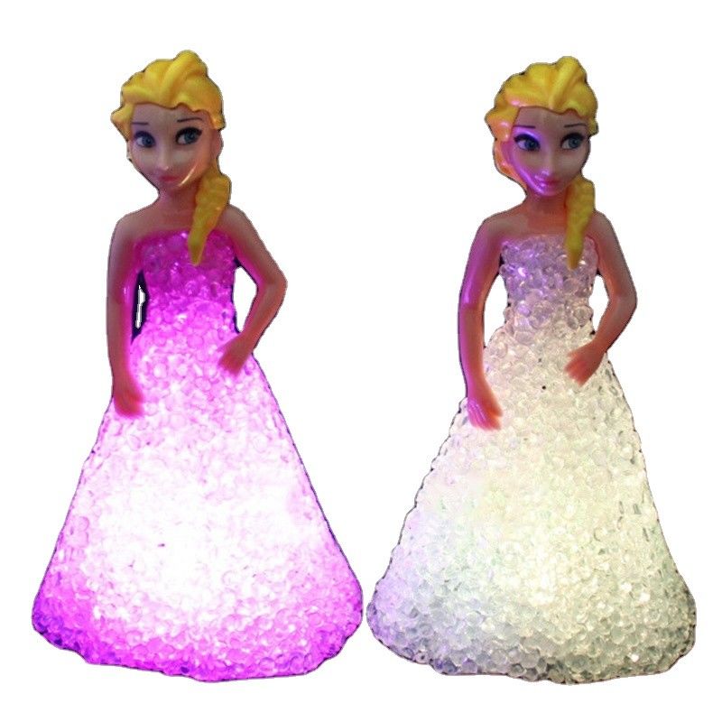 Mini personnalisé Elsa Anna Sofia LED Lumières colorées Gradient Cristal Lampes de nuit Princesse