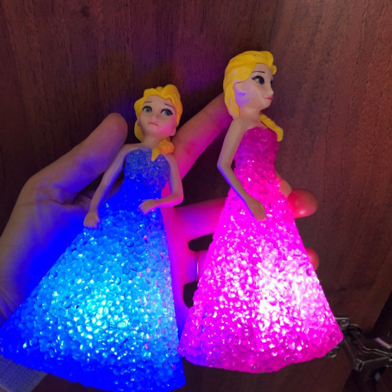 Mini personnalisé Elsa Anna Sofia LED Lumières colorées Gradient Cristal Lampes de nuit Princesse