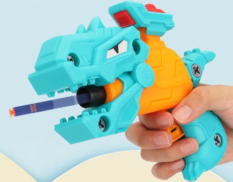 Pistolet de jouet pour enfants bricolage démontage de bébé pistolets à balles molles de dinosaure jouet EVA puzzle d'éponge modèle de pistolet assemblé