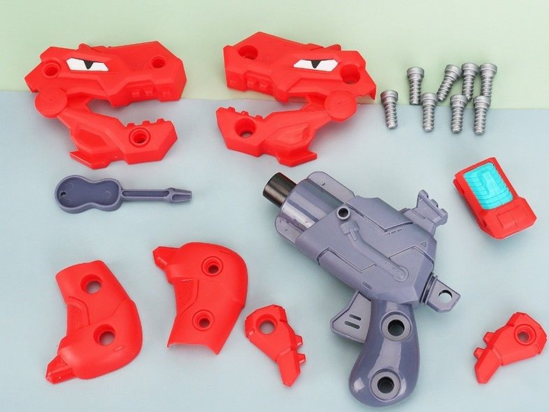 Pistolet de jouet pour enfants bricolage démontage de bébé pistolets à balles molles de dinosaure jouet EVA puzzle d'éponge modèle de pistolet assemblé