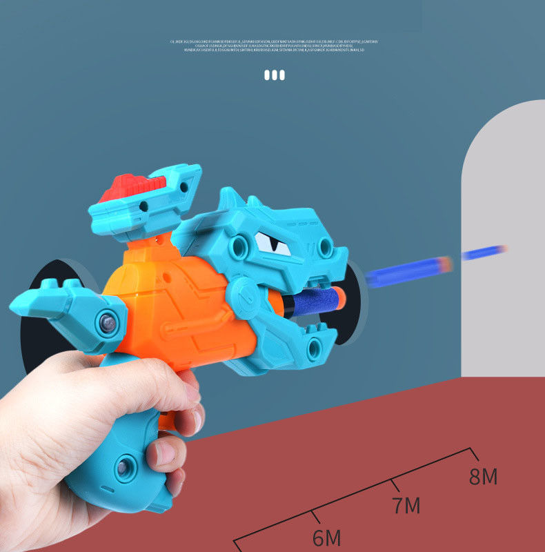 Pistolet de jouet pour enfants bricolage démontage de bébé pistolets à balles molles de dinosaure jouet EVA puzzle d'éponge modèle de pistolet assemblé