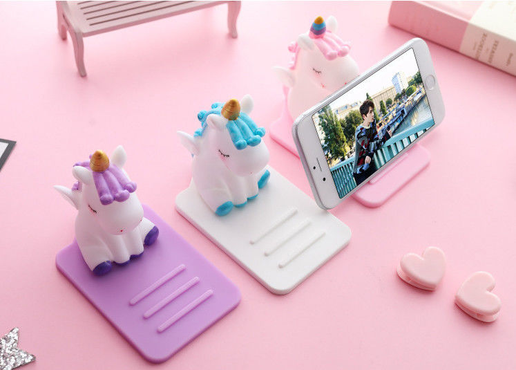 Cartoon porte-téléphone portable paresseux en silicone unicorne bureau de voiture multifonction réglable support antidérapant