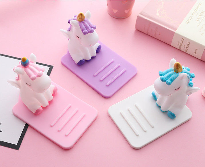 Cartoon porte-téléphone portable paresseux en silicone unicorne bureau de voiture multifonction réglable support antidérapant