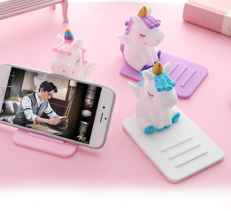 Cartoon porte-téléphone portable paresseux en silicone unicorne bureau de voiture multifonction réglable support antidérapant