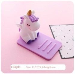 Cartoon porte-téléphone portable paresseux en silicone unicorne bureau de voiture multifonction réglable support antidérapant