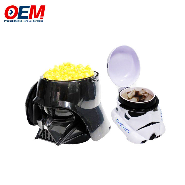 Contenant de popcorn en plastique sur mesure imprimé Star de cinéma Bouteille de popcorn avec couvercle