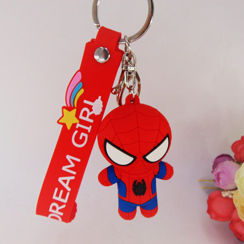 Des jouets personnalisés font des dessins animés 3D Capitaine Amérique porte-clés en caoutchouc porte-clés en PVC personnalisé