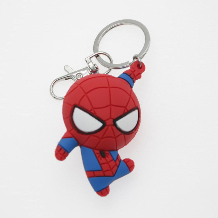 Des jouets personnalisés font des dessins animés 3D Capitaine Amérique porte-clés en caoutchouc porte-clés en PVC personnalisé