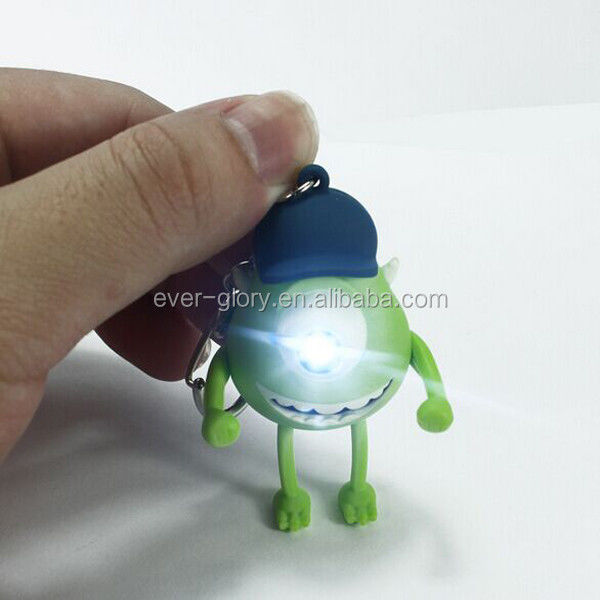 jouet en vinyle personnalisé faire 3D LED Cartoon porte-clés accessoires