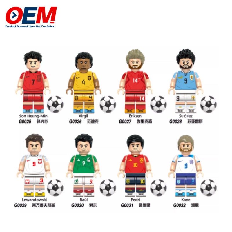 CustomG0104 XT1003 Nouveau joueur de football célèbre Neymar Messi Ronaldo Suarez personnage mini-bloc figure jouet en plastique