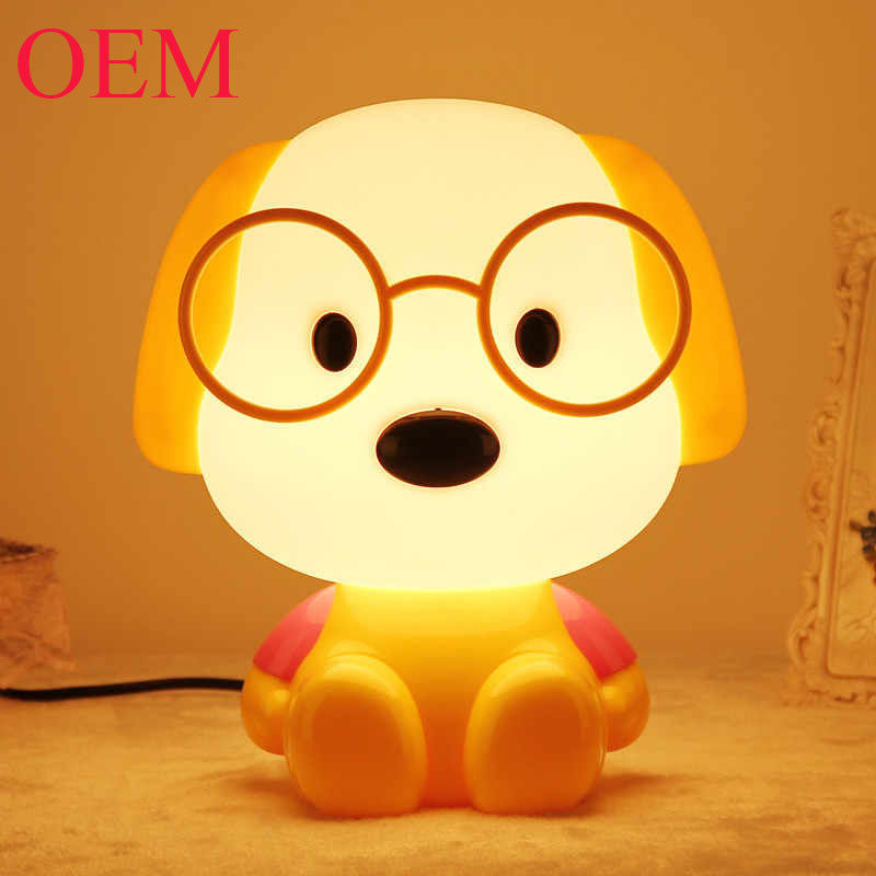 Animals dessins animés chiens lumière de nuit portable maison décoration lampe de table