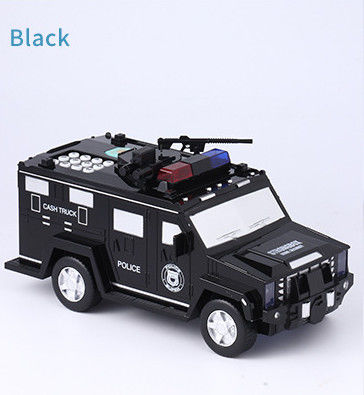 voiture de police robotisée jouet pièce de monnaie Banque dessin animé avec empreinte digitale boîte à argent en plastique