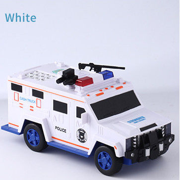 voiture de police robotisée jouet pièce de monnaie Banque dessin animé avec empreinte digitale boîte à argent en plastique