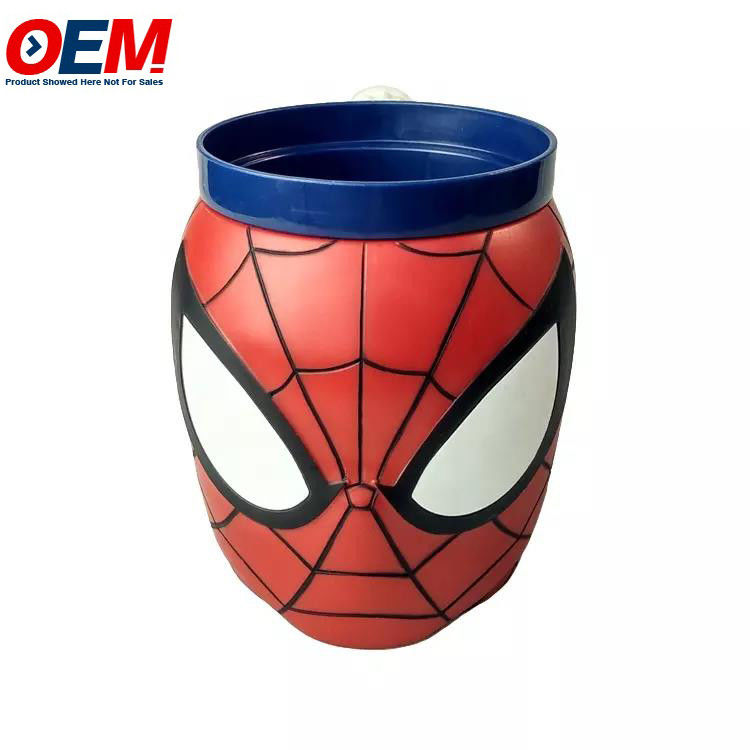 Récipient plastique 3D figuratif dessin animé Popcorn Bucket Récipient Candy Popcorn Cookie Bucket