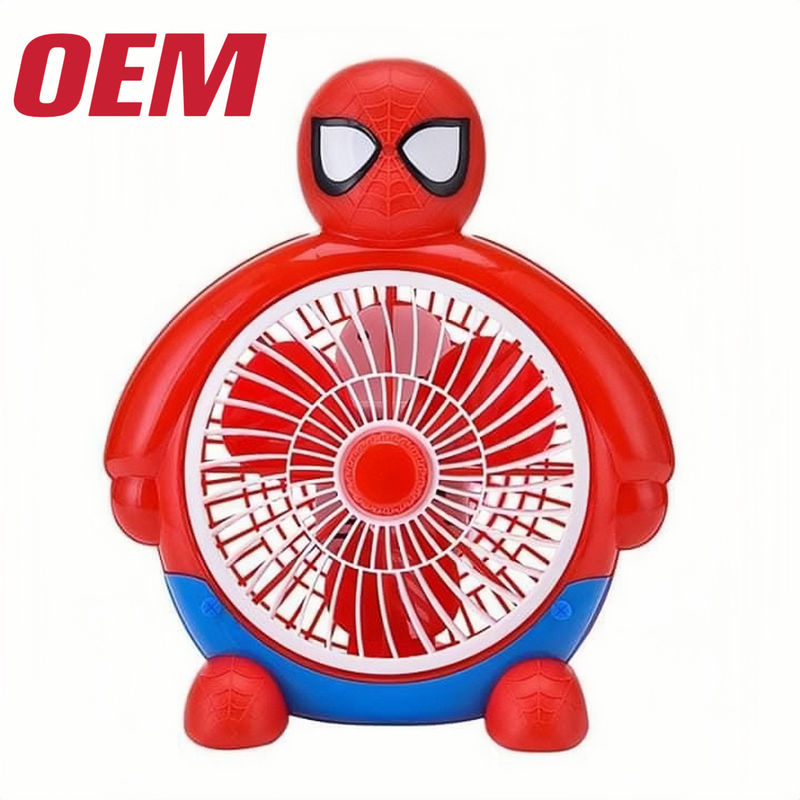 Mini ventilateur de refroidissement portable OEM Ventilateur portable d'été fabriqué à la main Jolie batterie au lithium pliable plastique dessin animé d'été