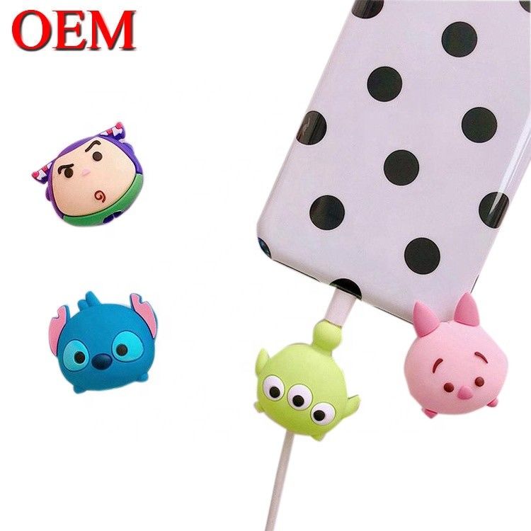 Mini mignons personnalisés USB jouet OEM mignon dessin animé câble morsures figurines en plastique Animal données chargeur morsures accessoire jouet