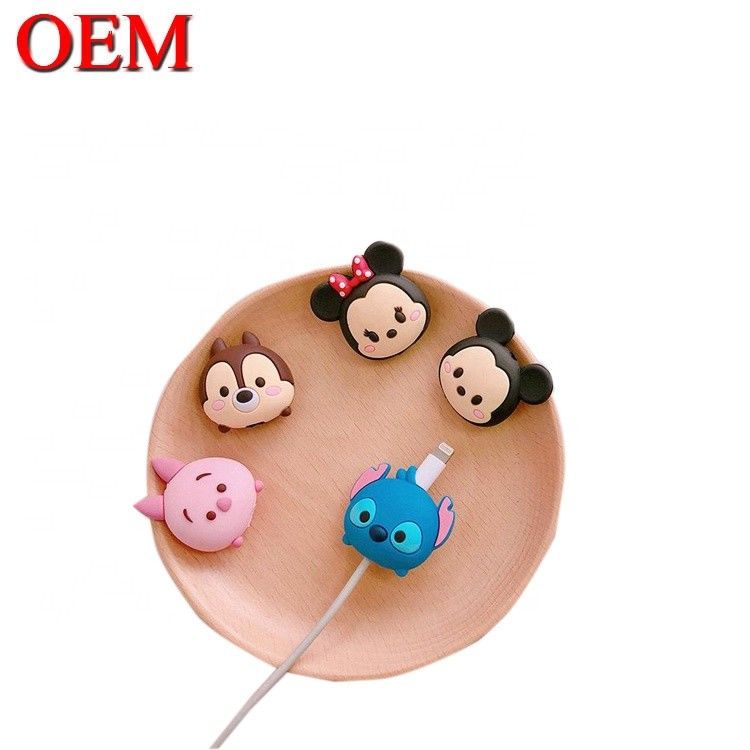 Mini mignons personnalisés USB jouet OEM mignon dessin animé câble morsures figurines en plastique Animal données chargeur morsures accessoire jouet