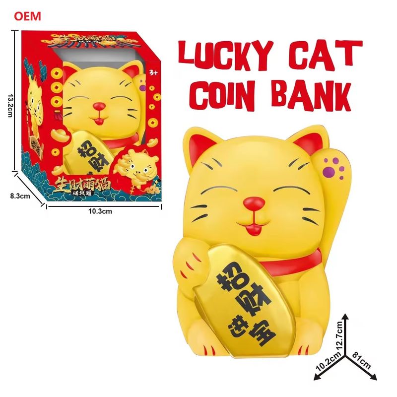 OEM accepté Lucky Cat Coin Banque boîte à argent pour les enfants Note de couleur personnalisée uniquement OEM