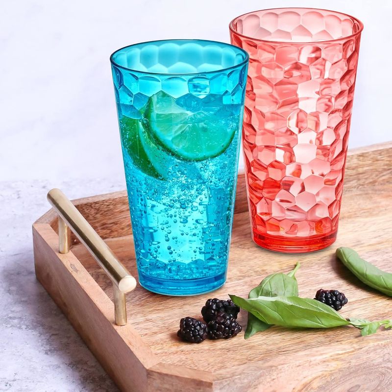 Tablettes en acrylique avec couvercle et paille à double paroi de couleurs mixtes et réutilisables en plastique avec votre propre design