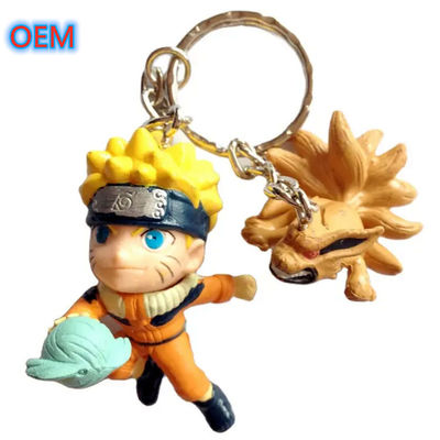 Chaîne à clefs en PVC acrylique de toute forme, OEM Design 3D Cartoon Anime Cute Chaîne à clefs