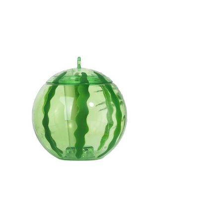 Coupe en plastique en forme de fruit avec paille Coupe de thé au lait mignon Bouteille de jus portable