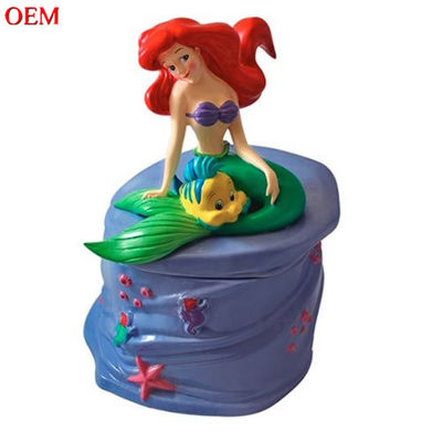OEM usine faire sur mesure Petite Sirène sculpté Cookie Jar Food Holder