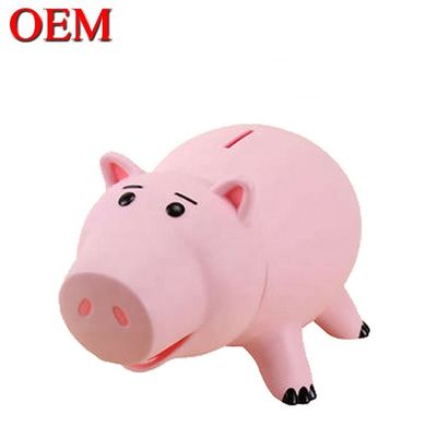 Cartoon personnalisé mignon économiser de l'argent Pink Piggy pièces de monnaie de banque boîte en plastique