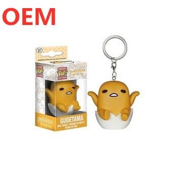 OEM dessin animé mignon Gudetama Figurines de porte-clés à pois d'œuf