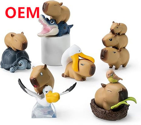 Jouets pour animaux drôles personnalisés Fabriqués à 6 modèles Dolls en PVC OEM Matériau en PVC Mini Jouets