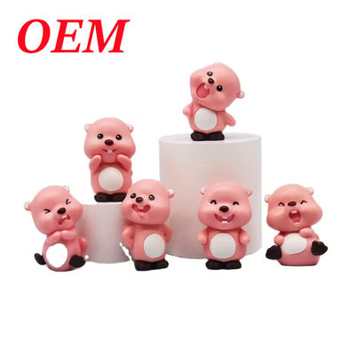 Boîte aveugle tête inclinée mignons jouets en plastique rose rubis