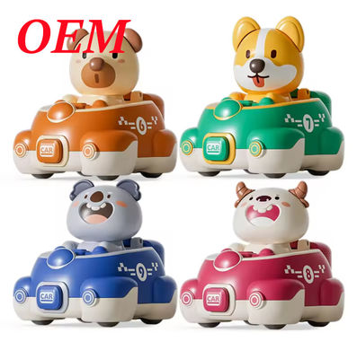 Cute Animals de dessins animés Mini Jouet de voiture Durable et sûr pour les enfants